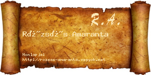 Rózsás Amaranta névjegykártya